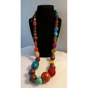 Mixed Media Multi Colored Beaded Necklace
